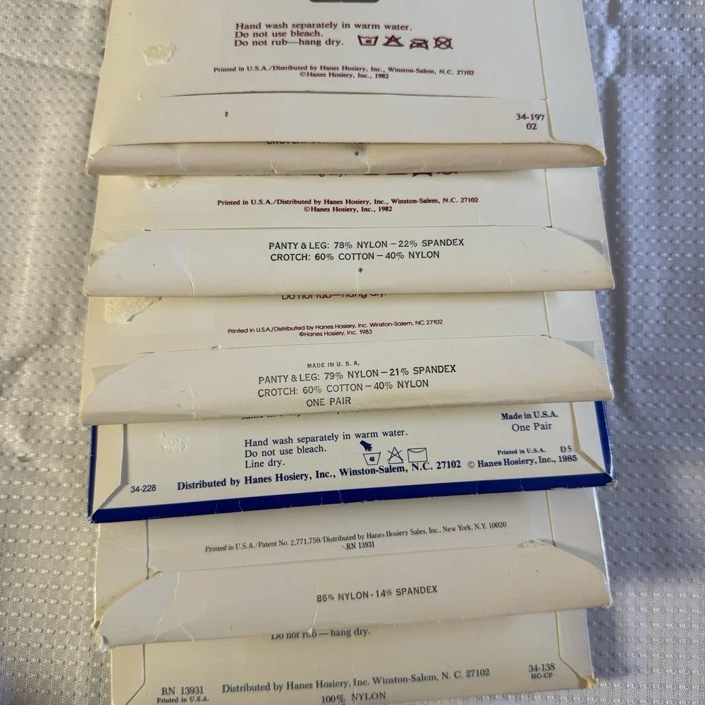 Vintage Hanes Pantyhose Lot 6‎ New Packages 80s Size A/B Stockings